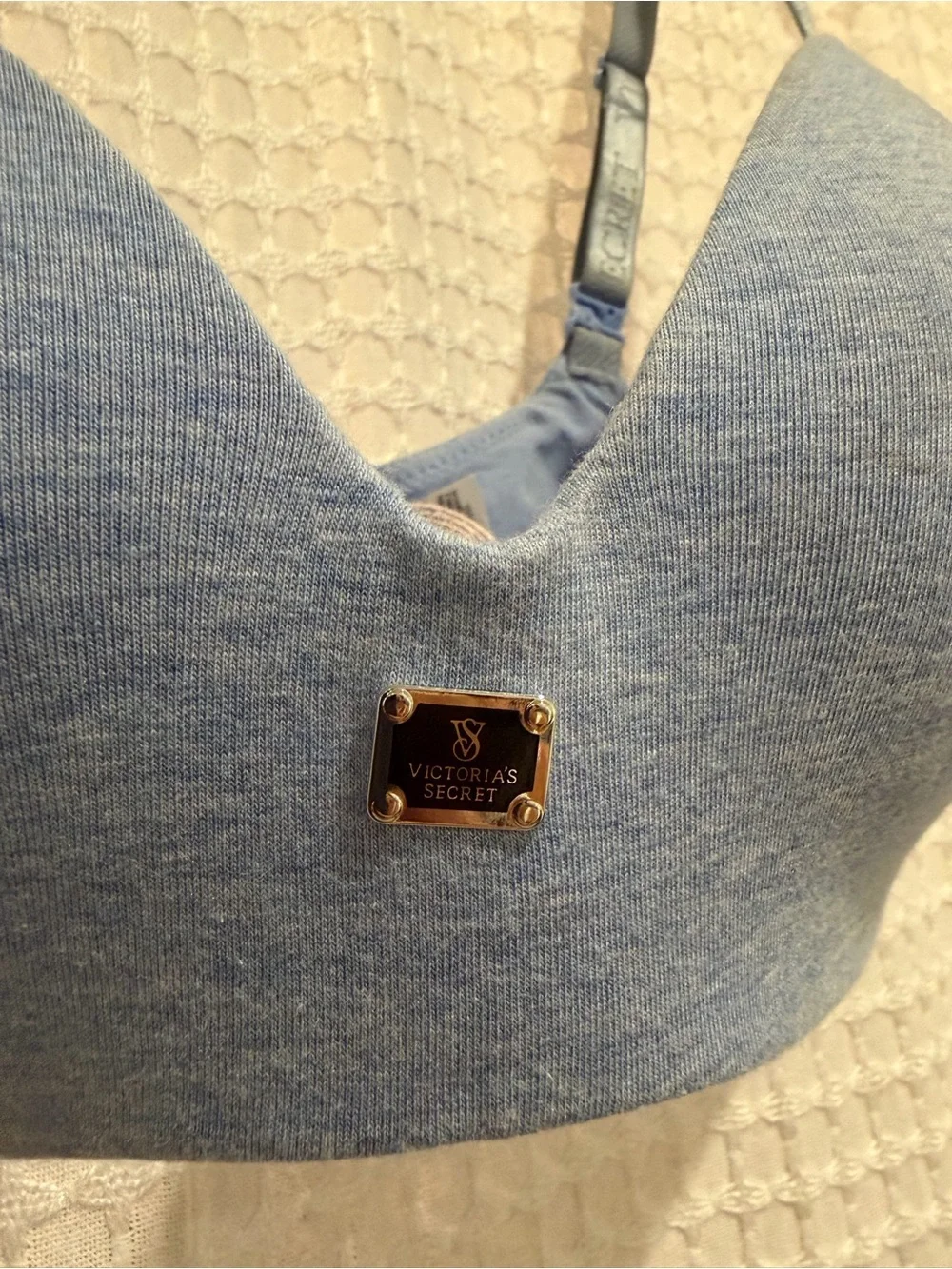 Victoria's Secret Heathered Light Blue Wireless Bra